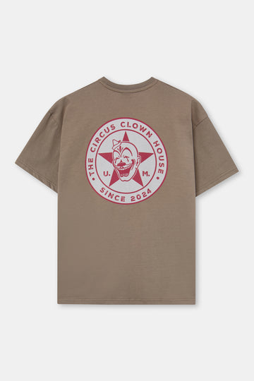 Camiseta Clown star top de algodón orgánico unisex - frontal sin modelo The Circus Clothing