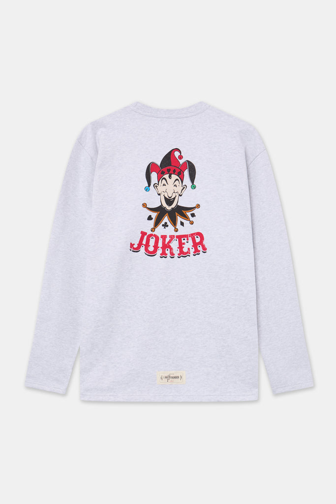 Sudadera Joker gris oversize unisex de algodón - espalda sin modelo The Circus Clothing
