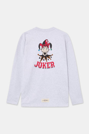 Sudadera Joker gris oversize unisex de algodón - espalda sin modelo The Circus Clothing