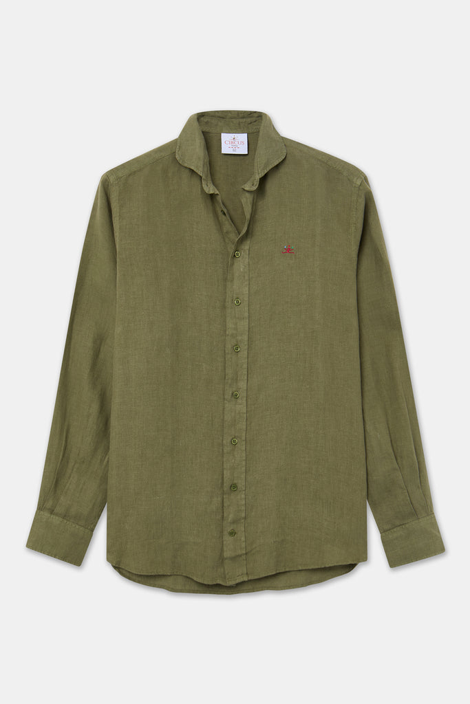 Lino kaki camisa - frontal The Circus Clothing