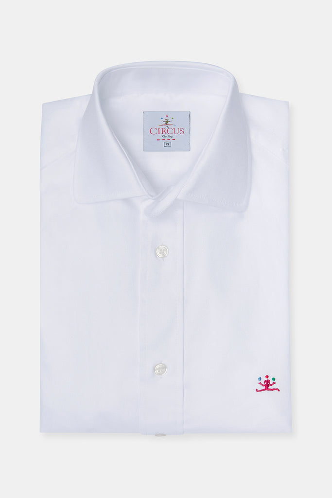 camisa oxford blanca the circus frontal doblada