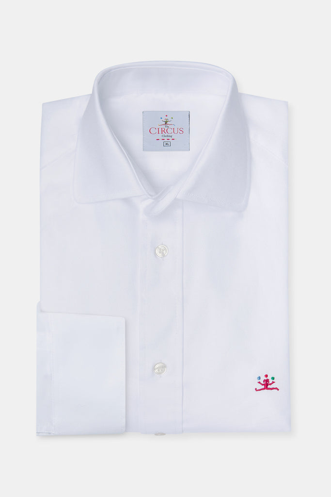 camisa oxford blanca the circus frontal doblada con manga