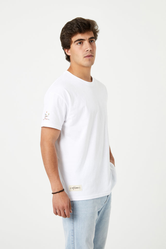 Camiseta Por un día que salgo blanca de algodón orgánico unisex