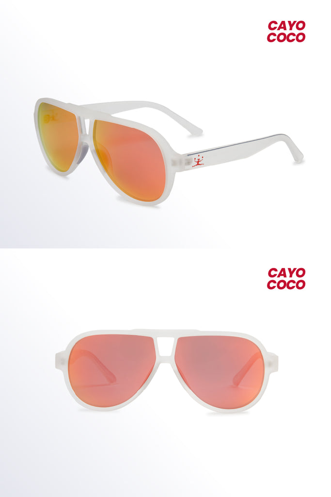 cayo coco orange gafas - frontal y lateral The Circus Clothing
